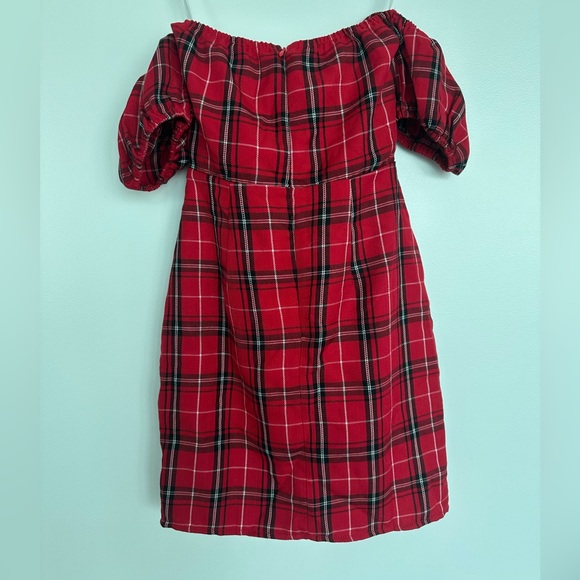 About Us Red Mini Plaid Dress NWT Revolve - Picture 2 of 3